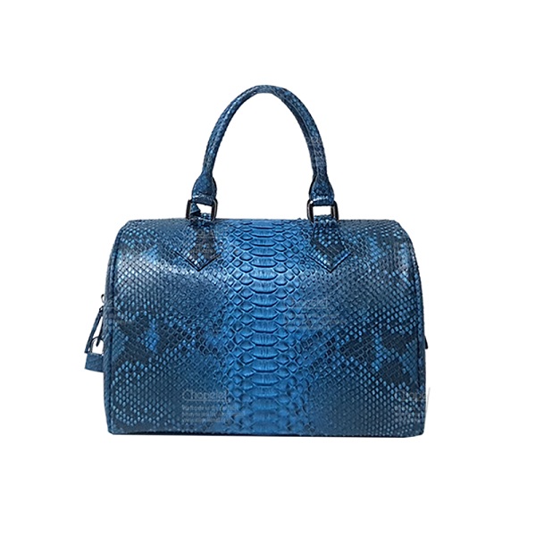 blue python handbag