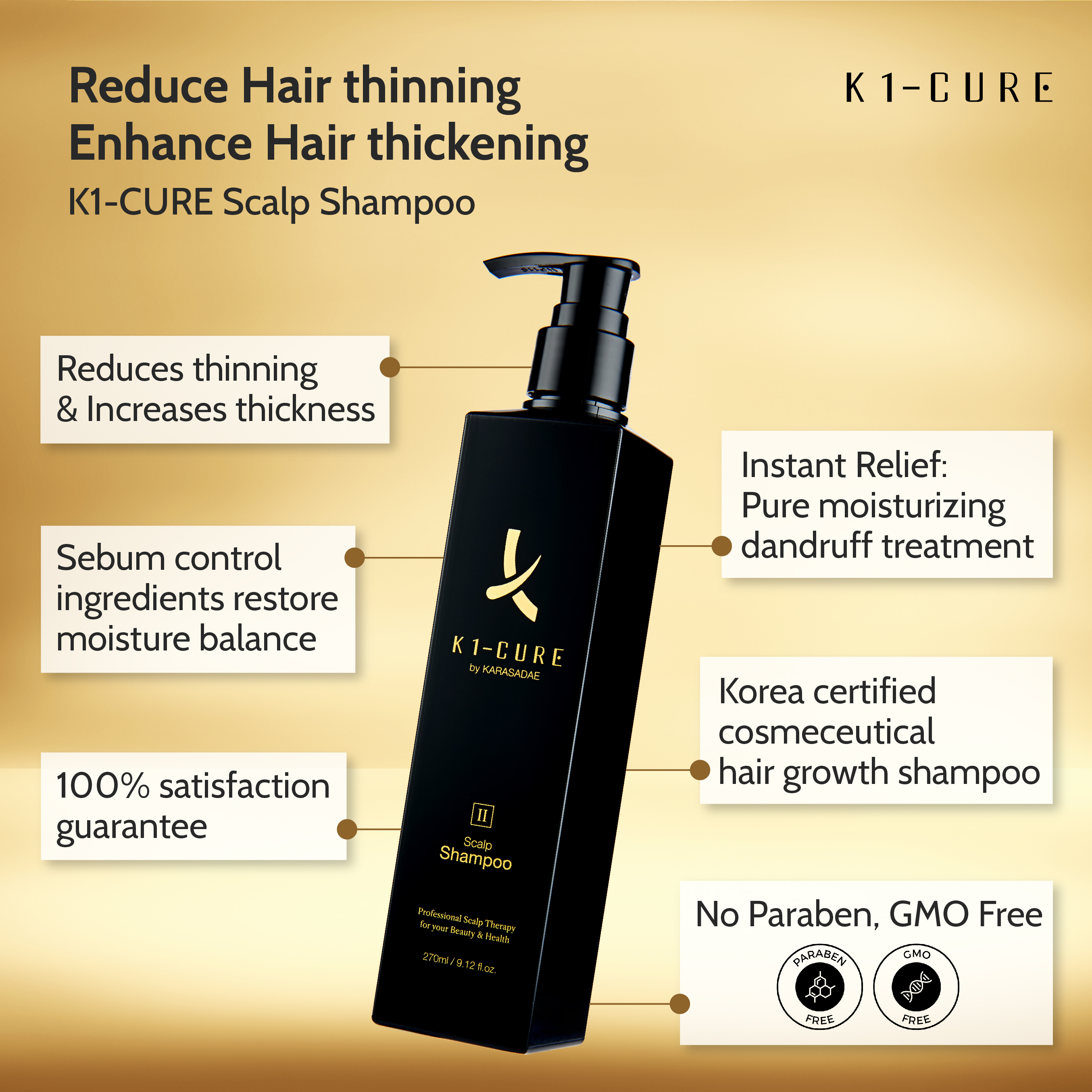 ANTIHAIRLOSS K1CURE SCALP SHAMPOO 270ml