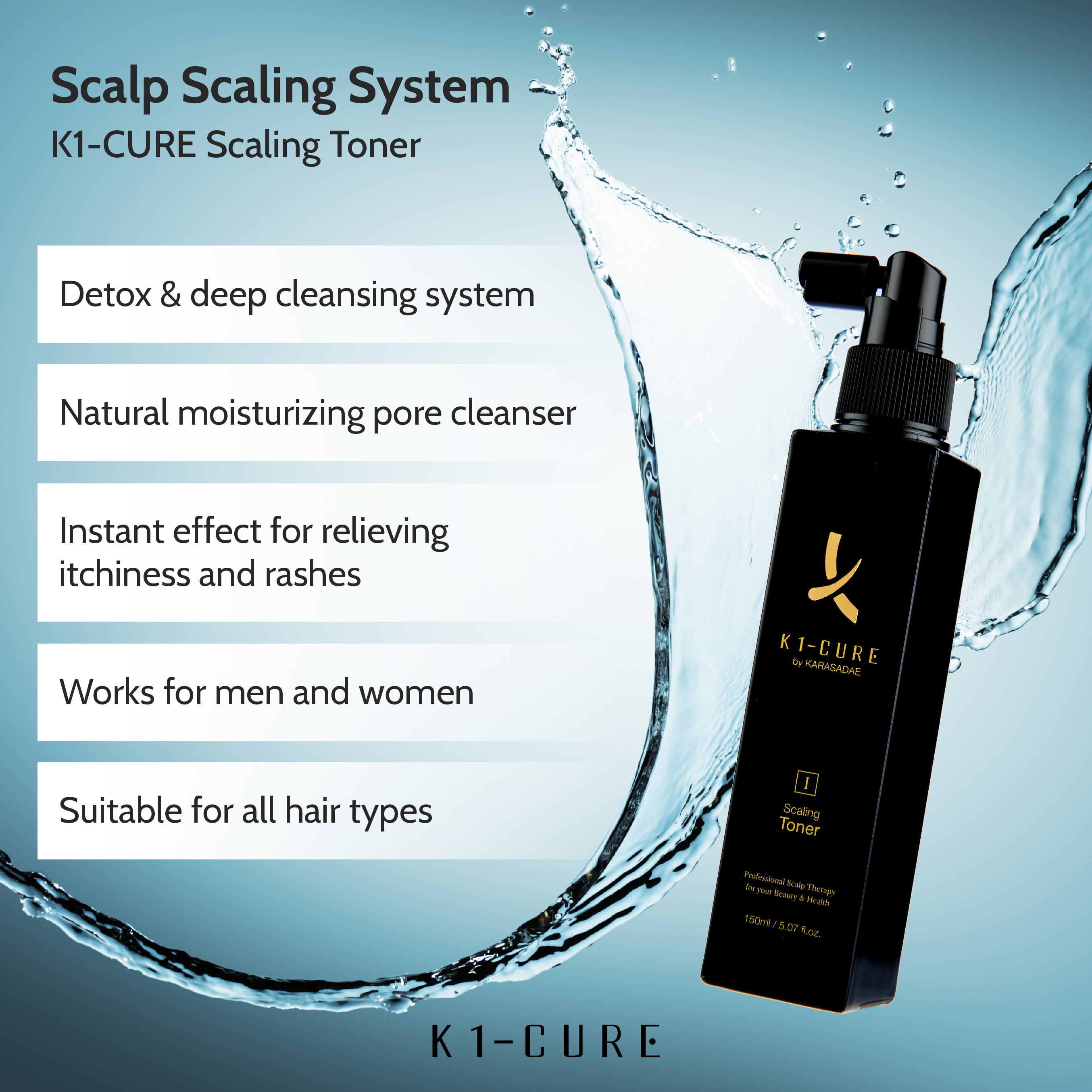 K1CURE scalp deep cleansing scaling toner
