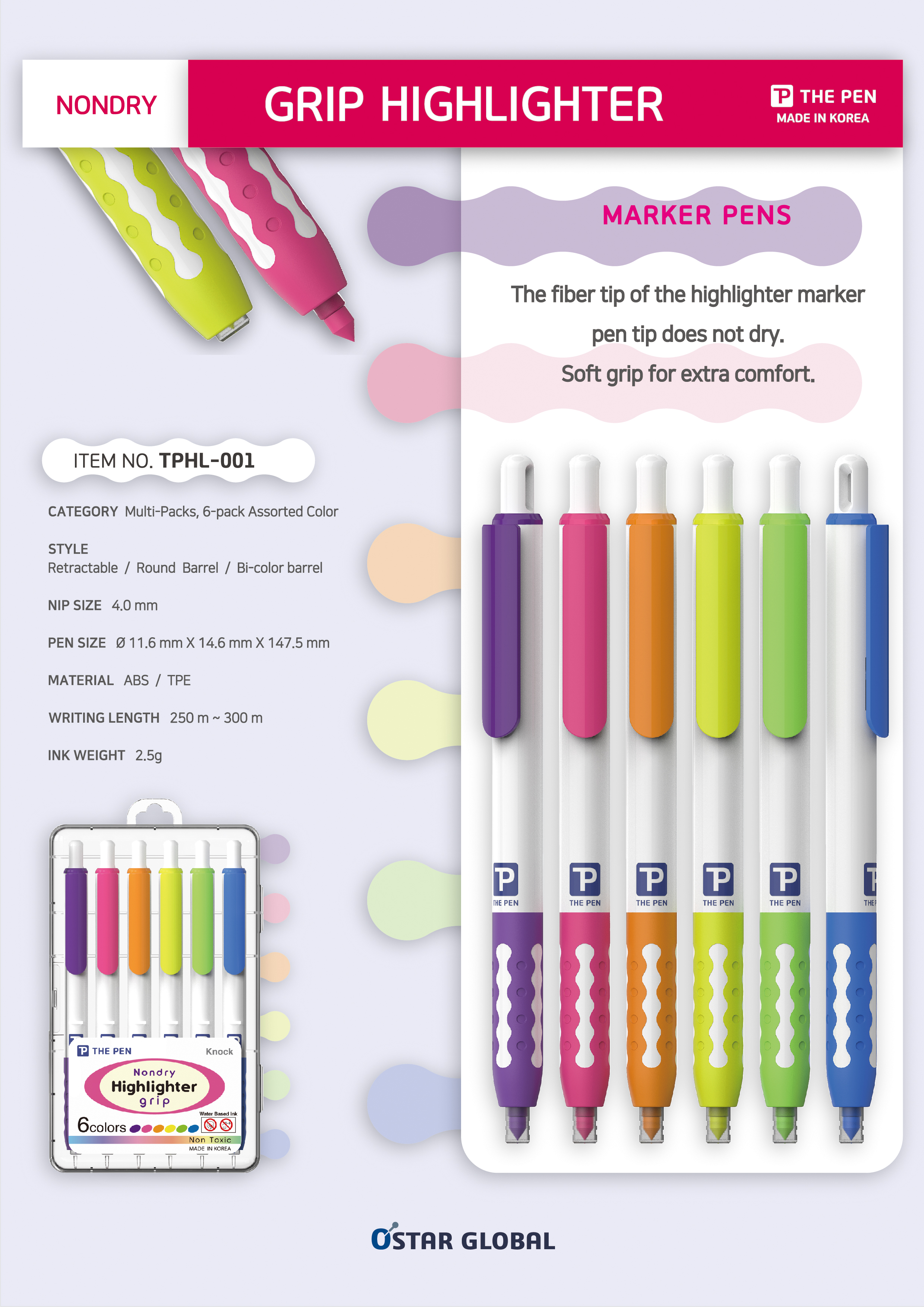 New design promotion retractable Highlighter