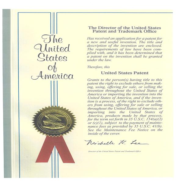 USA patent  certificate