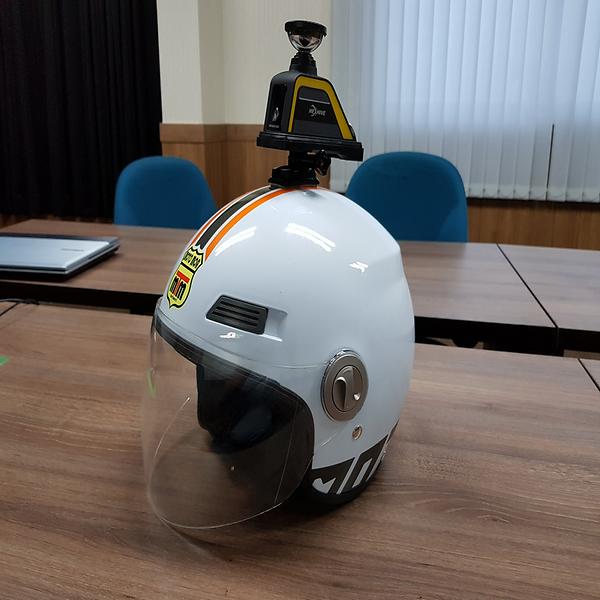 Installed on the helmet