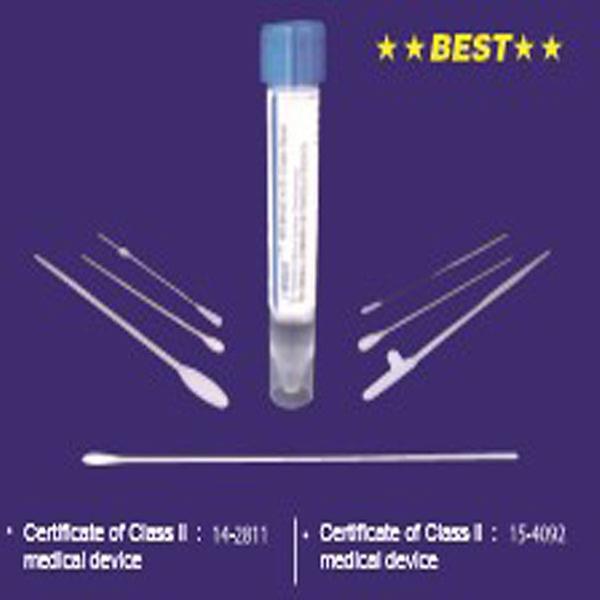 Swab with liquid media
