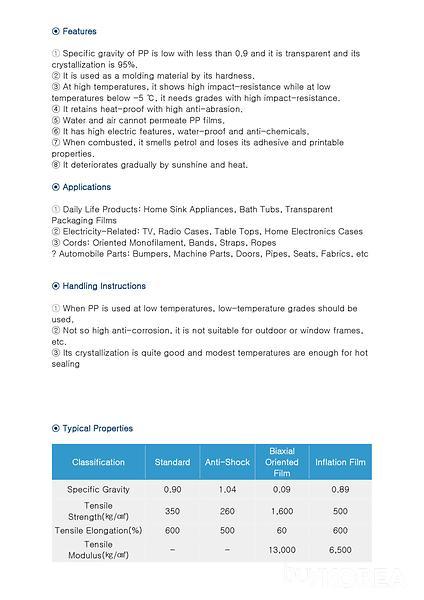 Specification of PP 1