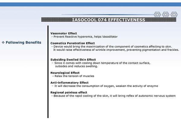 IASOCOOL 074 EFFECTIVENES