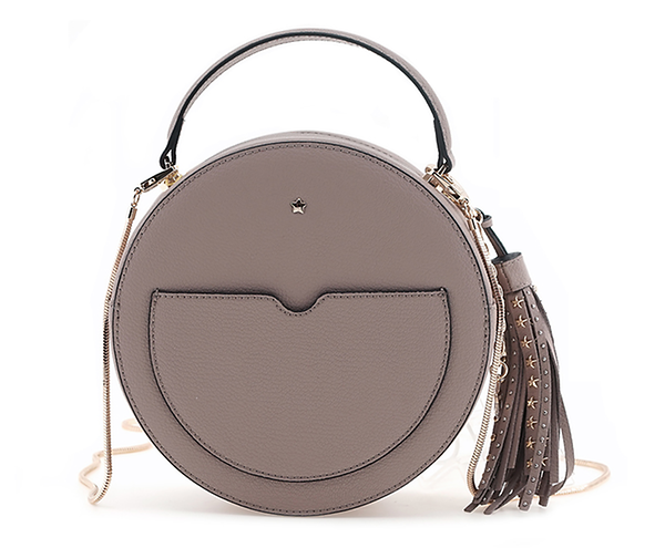 leather circle tote bag