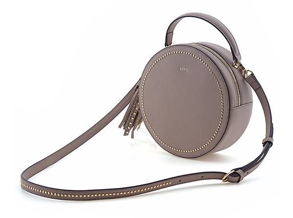 leather circle tote bag