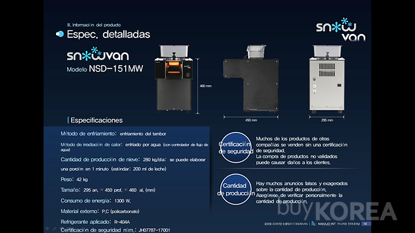 Detailed specifications 