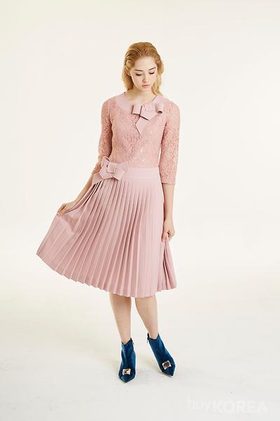 lace and pleats dress