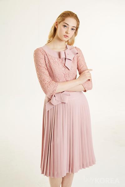 lace and pleats dress