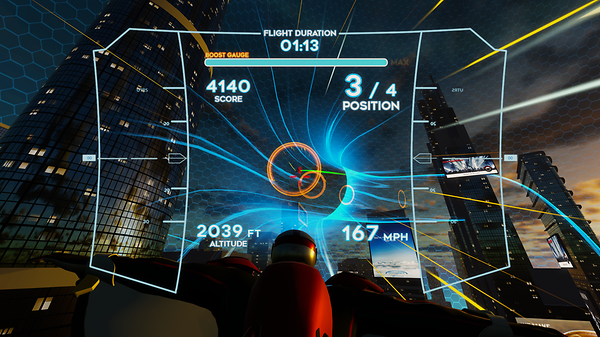 VR wingsuit racing game