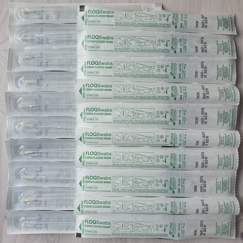 swabs to collect 
specimen