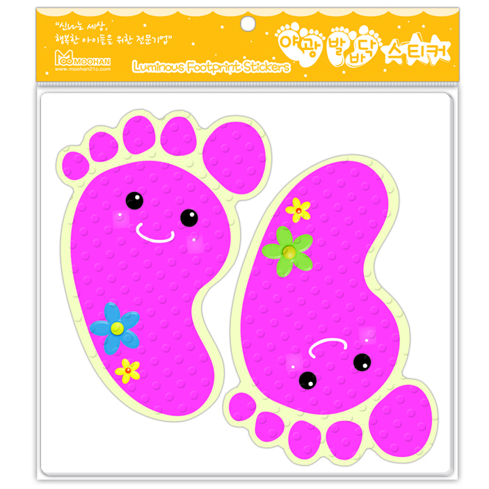 Foot Print Stickers Pink
