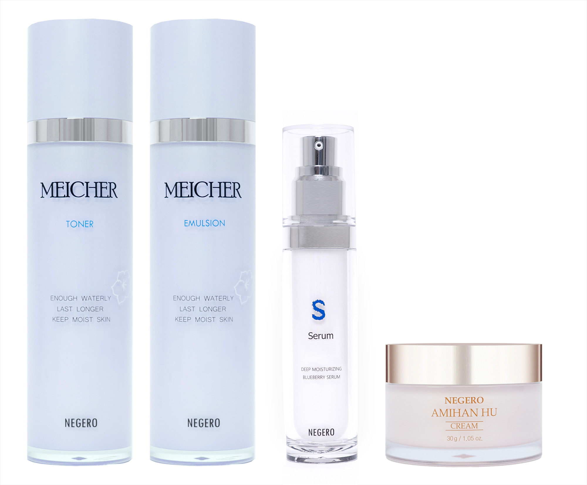 MEICHER TONER EMULSION S SERUM AMIHAN HU CREAM