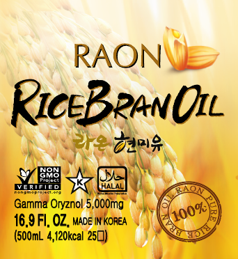 500ml Raon Rice Bran Oil Label