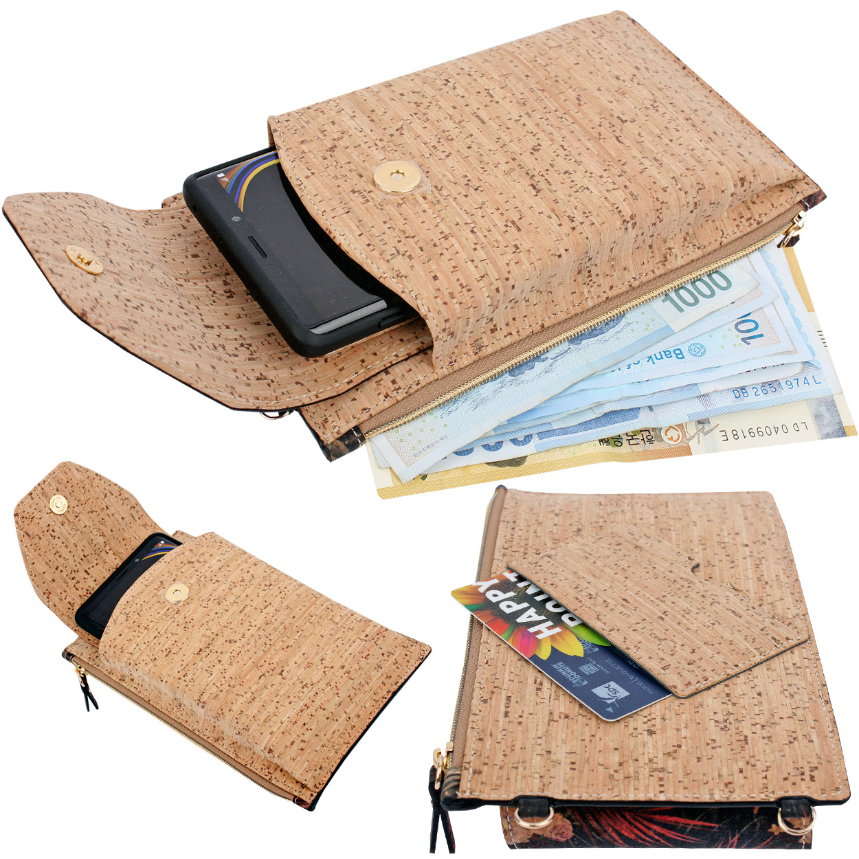 Cell Phone WalletsVegetable CORK Leather Vegan