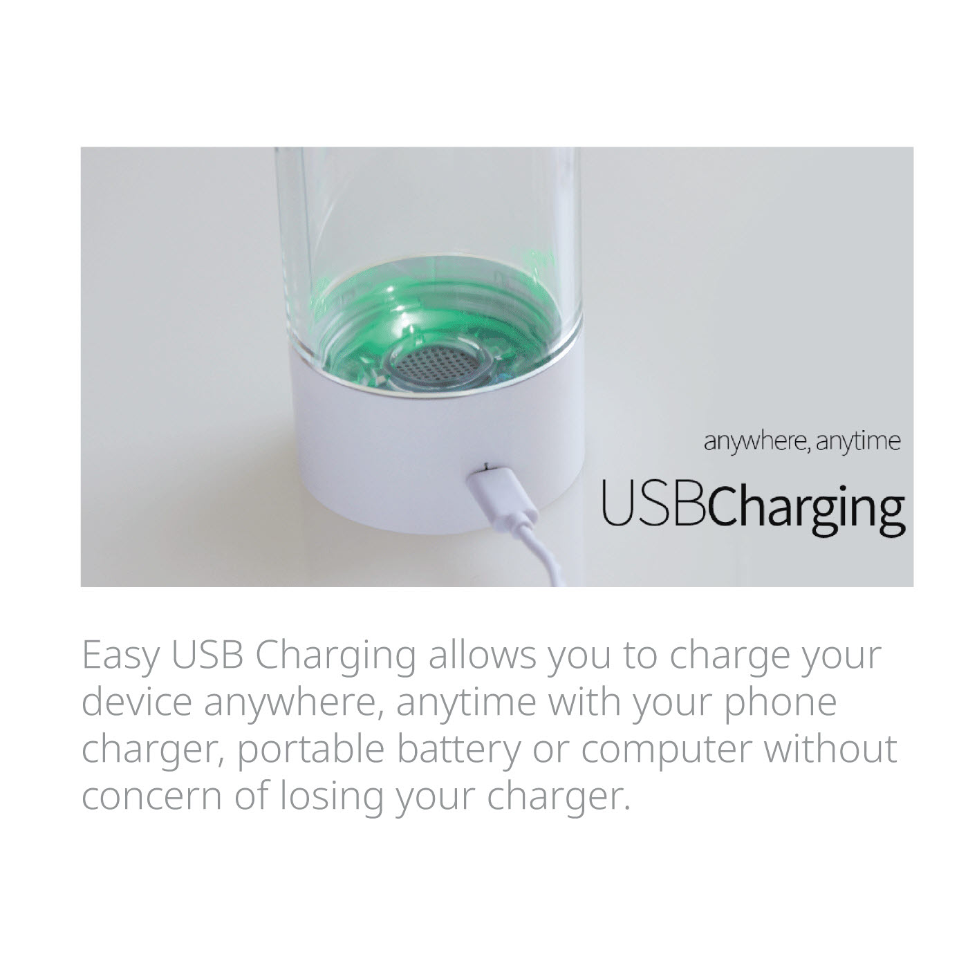 The green LED indicator indicates charging