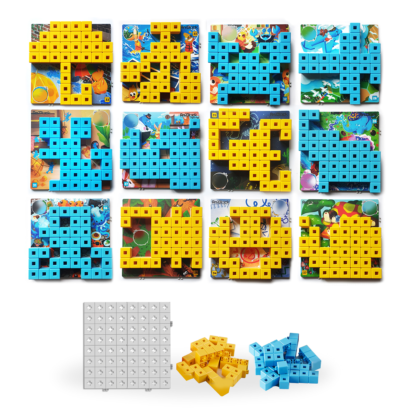 Match blocks according to the puzzle pattern