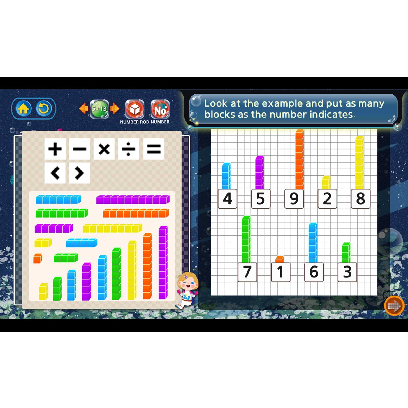 Virtual manipulative activity for numbers up to 10