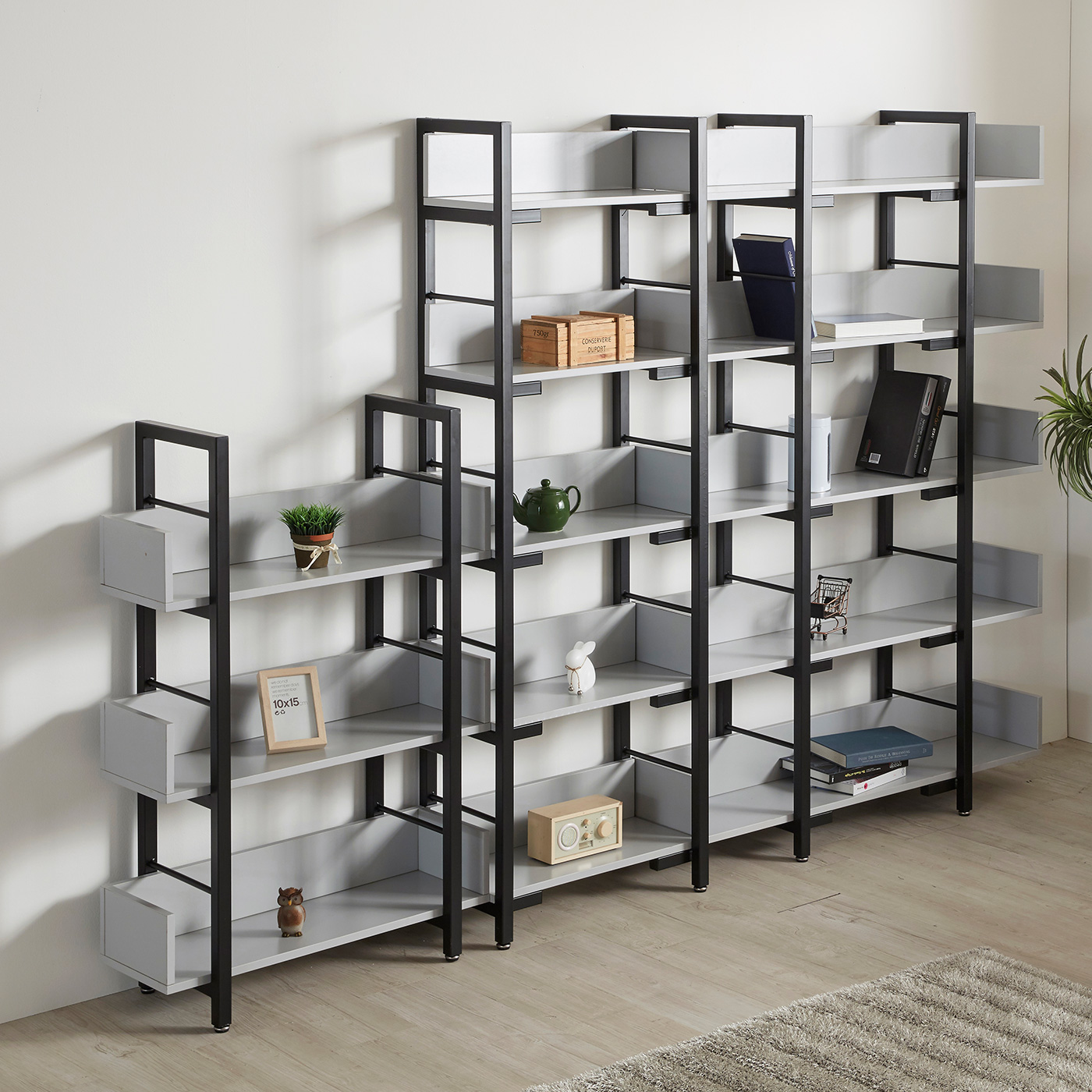 Grey color Open and Close Shelf