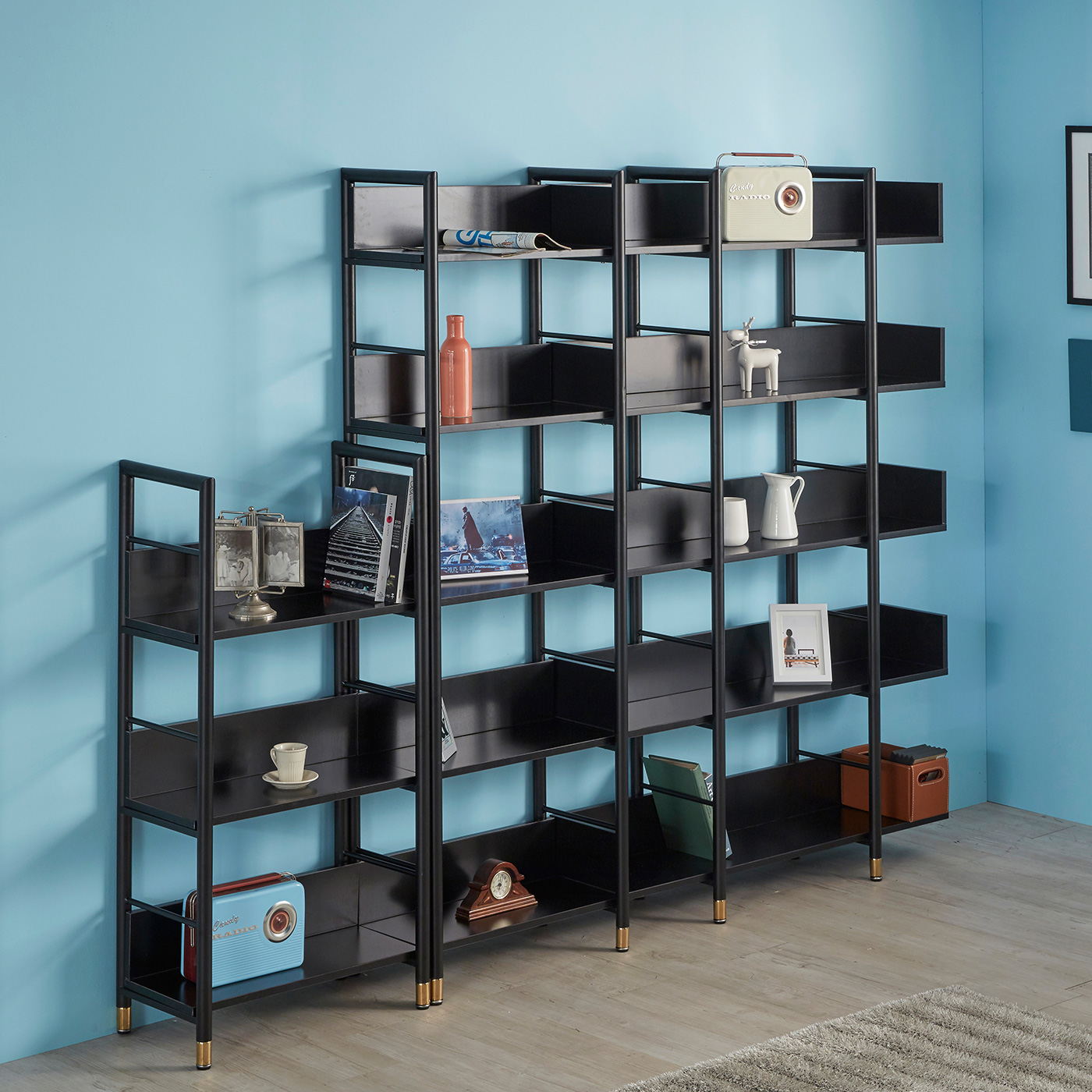 Black color Open and Close Shelf