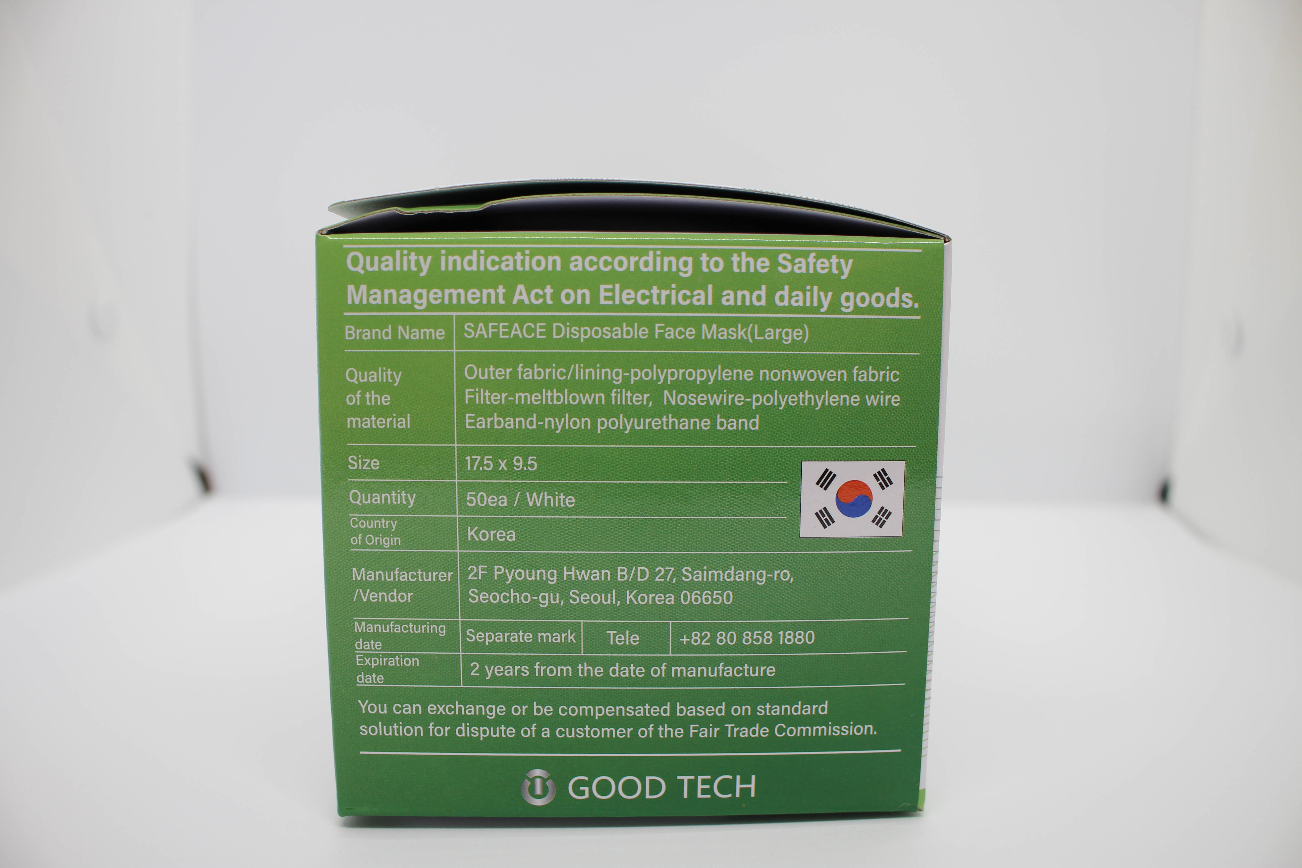 SAFEACE Disposable Face Mask Large