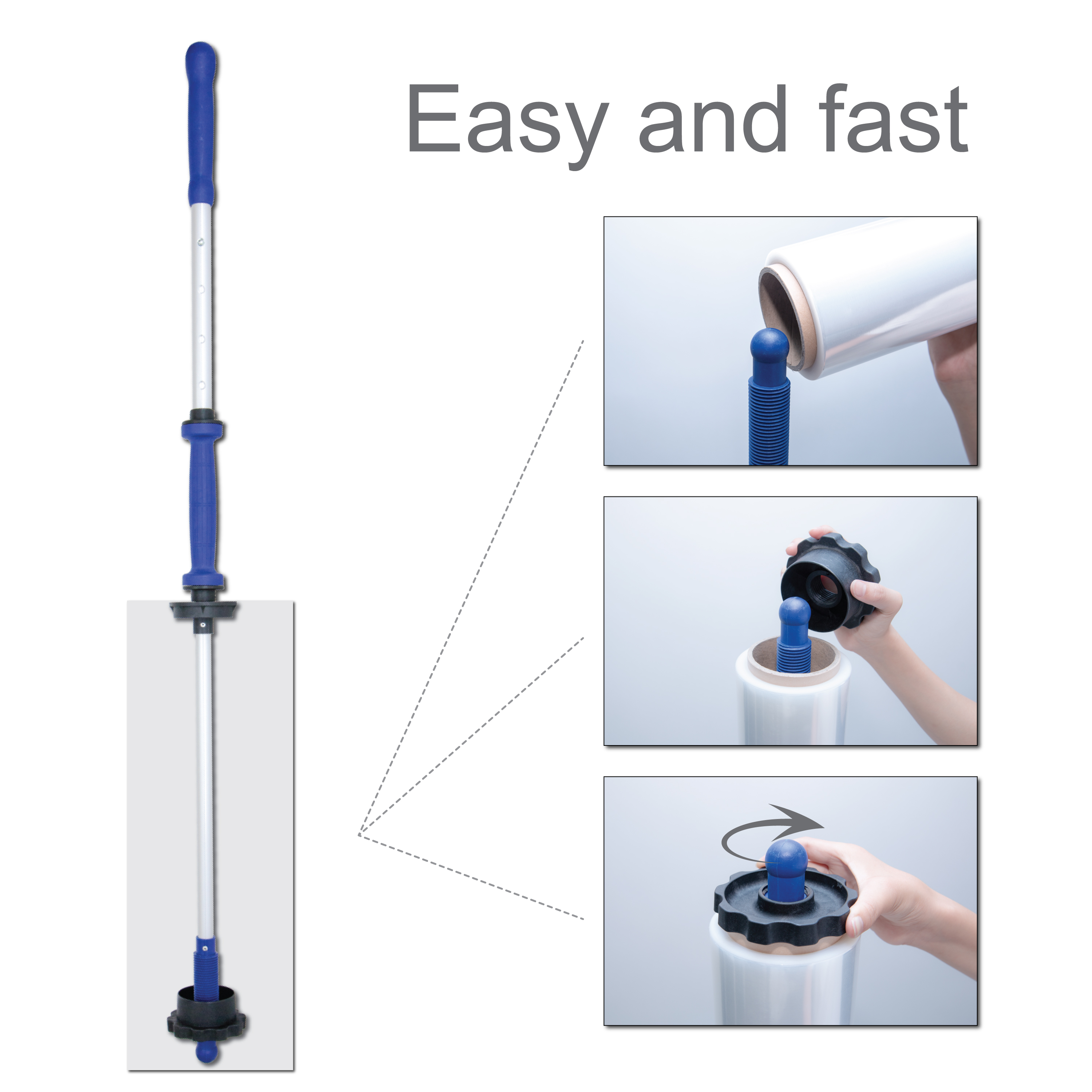 Easy to replace stretch wrap rolls