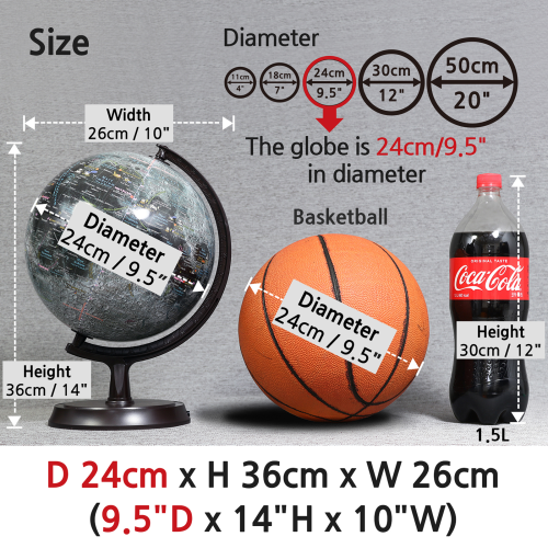 Mapsoft Expolorer Moon Globe 24cm M24 Lunar Globe 