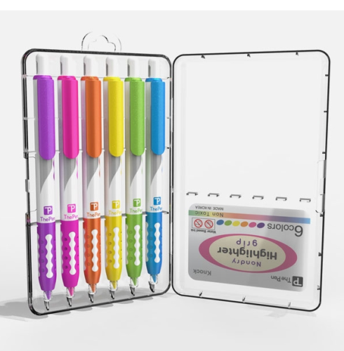 click style retractable highlighter marker pen 