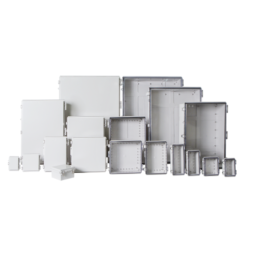 Plastic enclosure with hinge cover