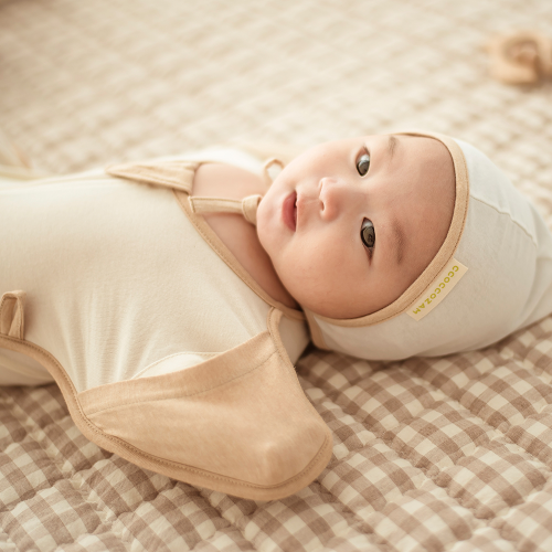 ccoccozam orgnic swaddle single ivory baby cut