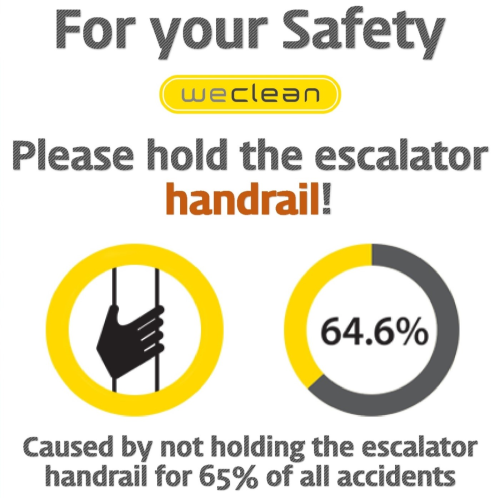 WeClean, Please hold the handrail for your safety