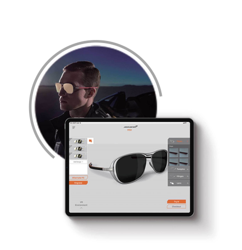 Customizable application for eyewear