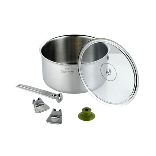 1. Pot handle: If you lift it without any special manipulation, you will hear a ‘thud’ sound.
Pull the lever down to separate it.
2. Lid handle: Close the air hole and press to connect. Press the round button to separate it.