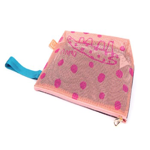 Dot Lizard Mesh ClutchPink
