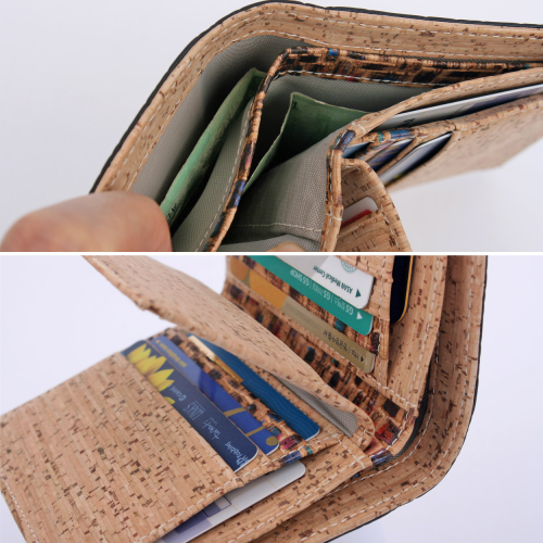 COPI Unisex Wallets Vegetable Italy Cork Leather V