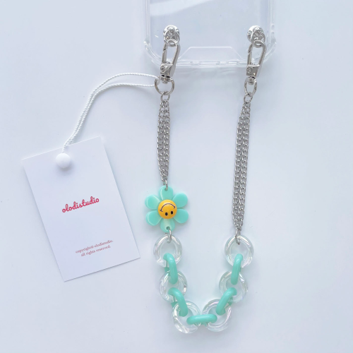 Mint Flower Strap Phone Case