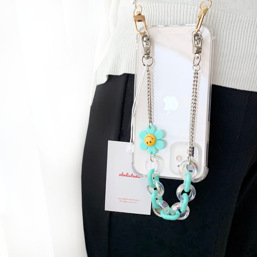 Mint Flower Strap Phone Case