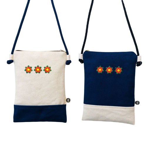 Camellia Embroidered Cell Phone Bag