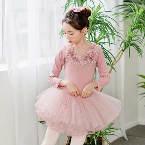 Romantic Lace Tutu Ballet Suit Long Sleeve 3720 Ro