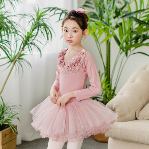 Romantic Lace Tutu Ballet Suit Long Sleeve 3720 Ro