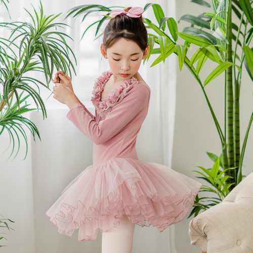 Romantic Lace Tutu Ballet Suit Long Sleeve 3720 Ro