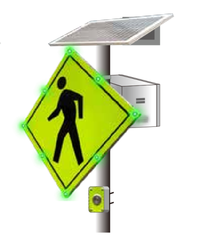 Solar Wireless Crosswalk Sign