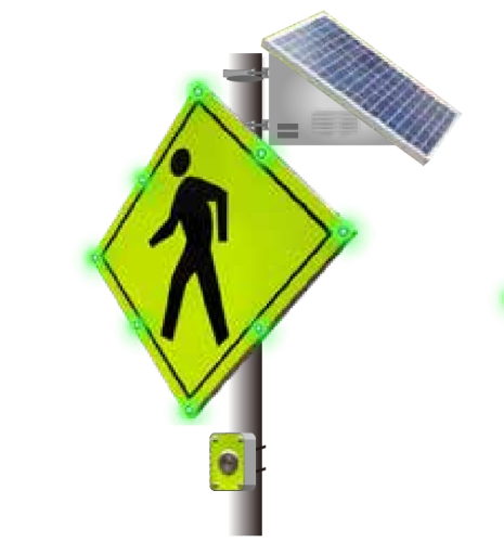 Solar Wireless Crosswalk Sign
