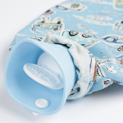 Fashy Hot Water Bottle with Cotton Cover Blue 27oz