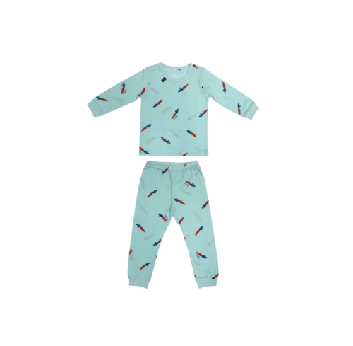 Cotton Fabric Toddler Clothes Carrot Printing Blue