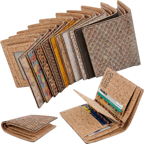 COPI Unisex Wallets Vegetable Italy Cork Leather V