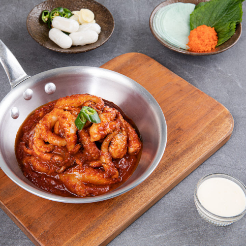 Stir Fried Less Spicy webfoot Octopus