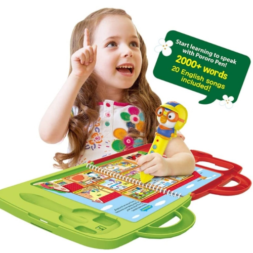 Kids playing with Pororo Little Futurebook