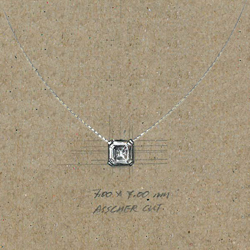 Kelly Asscher Stud Necklace